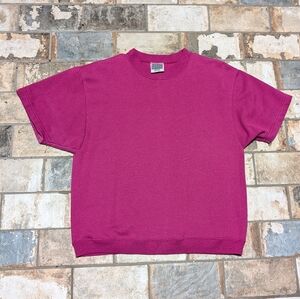 VTG Hanes Short Sleeve Crewneck Sweatshirt Medium - Purple Blank - 80s 90s USA